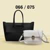 Elegant 2-Piece Handbag Collection: Beige Oversized Tote + Deep Red Sling Bag 066 / 075