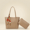 Trendy Brown Tote Bag with Scarf & Pouch ZTS-CR-049