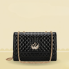 Luxury Quilted Ladies Clutch Crystal Swan Emblem ZTS-CR-157